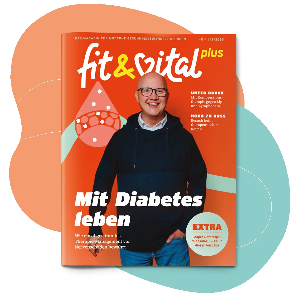 Abbildung des Covers der Ausgabe 04/25 vom fit & vital plus Magazin