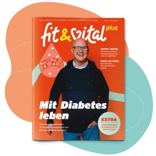 Abbildung des Covers der Ausgabe 04/25 vom fit & vital plus Magazin