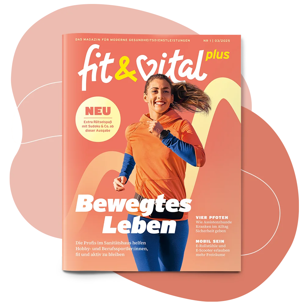 Abbildung des Covers der Ausgabe 01/25 vom fit & vital plus Magazin