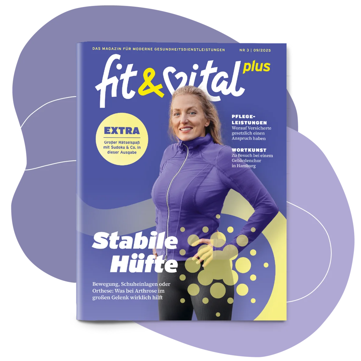 Abbildung des Covers der Ausgabe 03/25 vom fit & vital plus Magazin
