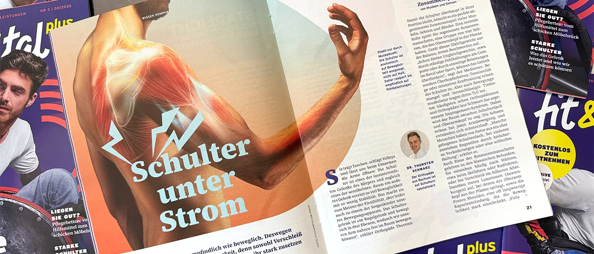 Abbildung des Artikels zum Thema Schultern im fit & vital plus Kundenmagazin