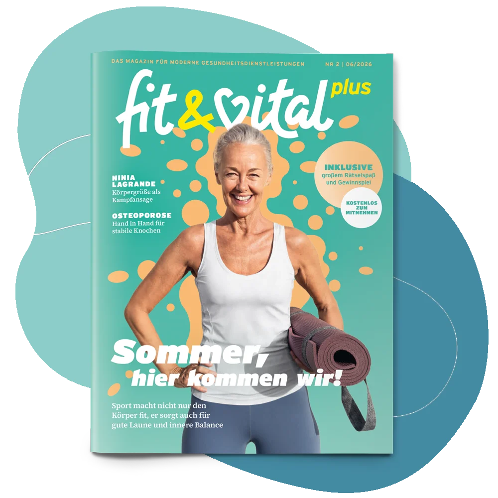 Abbildung des Covers der Ausgabe 02/26 vom fit & vital plus Magazin