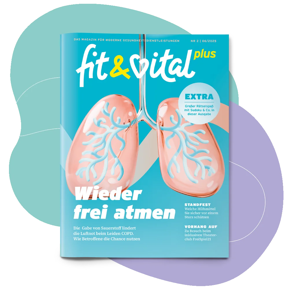 Abbildung des Covers der Ausgabe 02/25 vom fit & vital plus Magazin