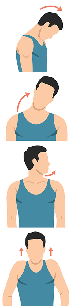 Grafische Darstellung zur Nackenschmerzen-Übung: Nacken dehnen