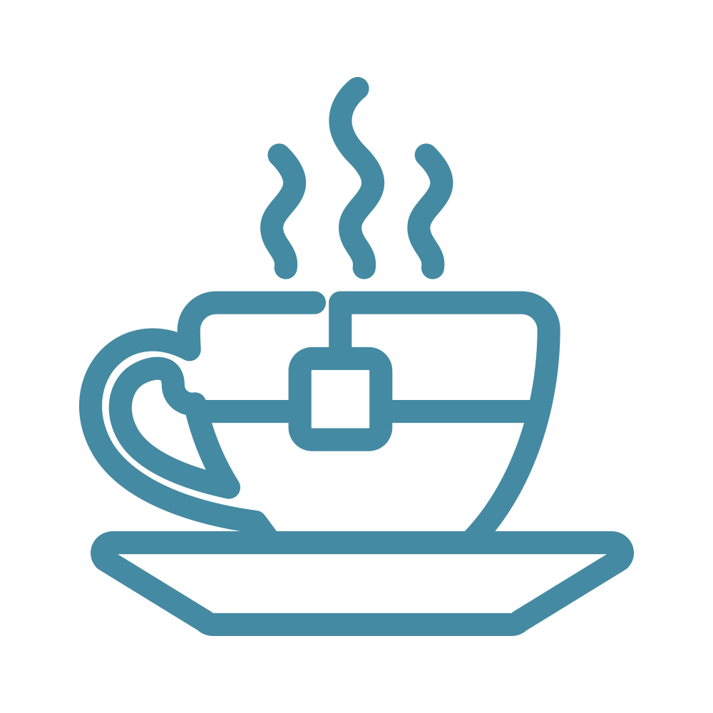 Grafik von einer dampfenden Teetasse